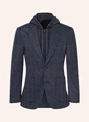 Hackett London Marynarka Flanelowa Extra Slim Fit Z Odpinaną Podpinką blau