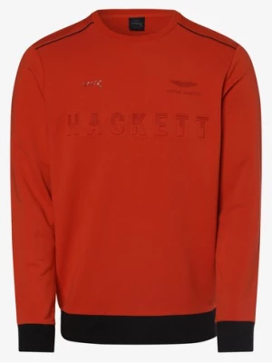 Hackett London Męska bluza nierozpinana Mężczyźni Materiał dresowy czerwony|pomarańczowy jednolity,