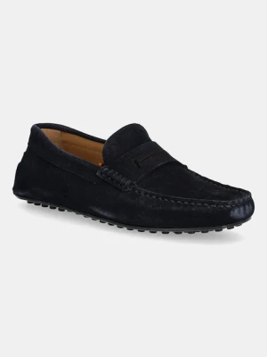 Hackett London mokasyny zamszowe DRIVER LOAFER męskie kolor granatowy HMS21485