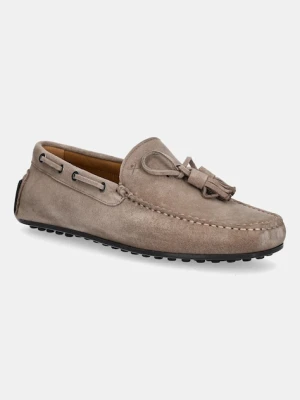 Hackett London mokasyny zamszowe DRIVER TASSEL męskie kolor brązowy HMS21486