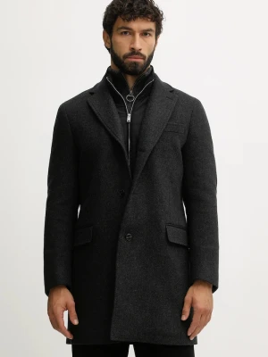 Hackett London płaszcz wełniany szary