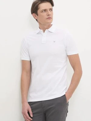 Hackett London polo bawełniane kolor biały gładki HM562363