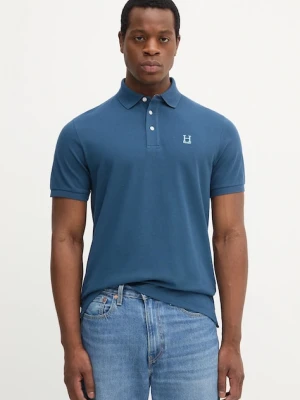 Hackett London polo bawełniane męski kolor granatowy gładki HM5600001