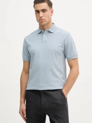 Hackett London polo bawełniane męski kolor niebieski gładki HM5600085