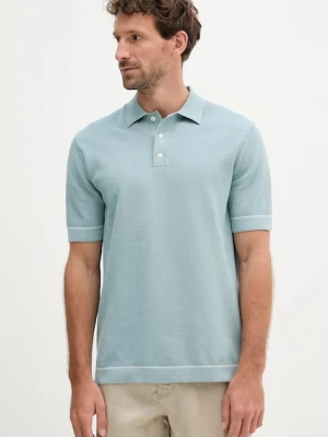 Hackett London polo bawełniane męski kolor niebieski gładki HM7000005
