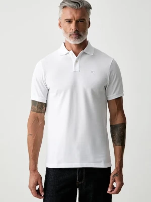 Hackett London polo męskie bawełniane biały