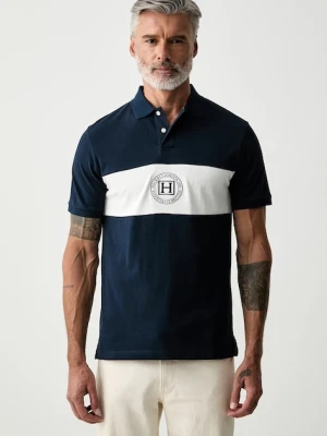 Hackett London polo męskie bawełniane granatowy