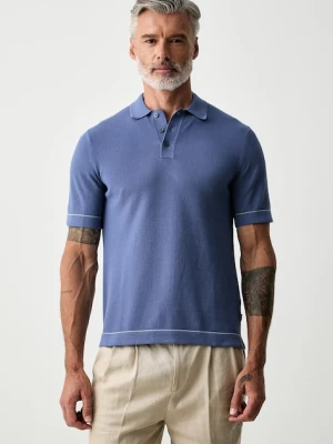 Hackett London polo swetrowe męskie bawełniane niebieski