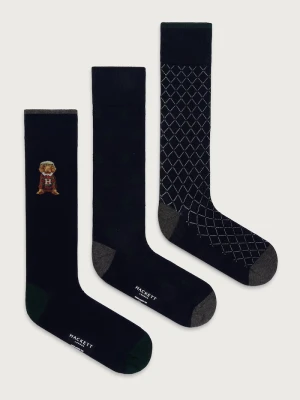Hackett London skarpety męskie 3-pack granatowy