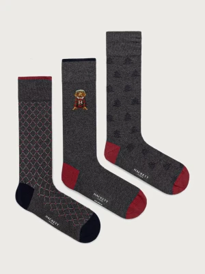 Hackett London skarpety męskie 3-pack szary