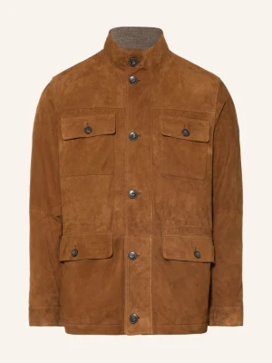 Hackett London Skórzana Kurtka Polowa braun BRĄZOWY