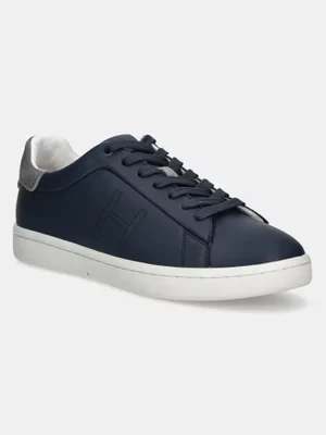 Hackett London sneakersy skórzane BOND MINIMAL męskie kolor granatowy HMS21457