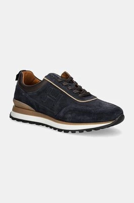 Hackett London sneakersy skórzane CHAD ACTIVE kolor granatowy HMS21414