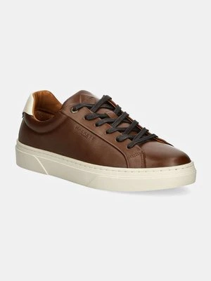 Hackett London sneakersy skórzane HACKNEY CLASSIC kolor brązowy HMS21417