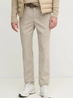 Hackett London spodnie męskie kolor beżowy w fasonie chinos HM212679R