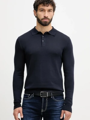 Hackett London sweter bawełniany męski kolor granatowy lekki HM7000095