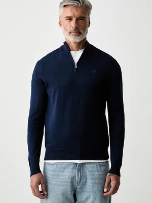 Hackett London sweter męski bawełniany granatowy