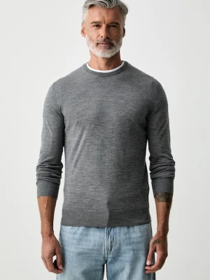 Hackett London sweter męski z wełny merino szary