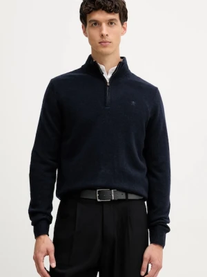 Hackett London sweter wełniany męski kolor granatowy HM7000078