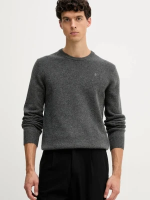 Hackett London sweter wełniany męski kolor szary HM7000075