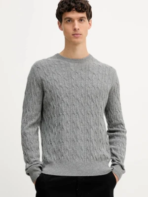 Hackett London sweter wełniany męski kolor szary lekki HM7000079