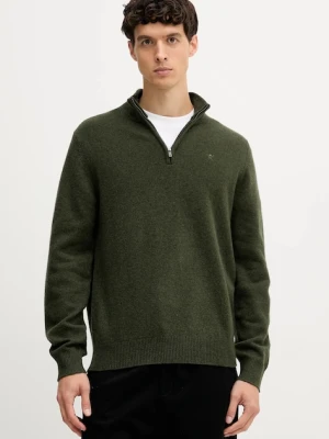 Hackett London sweter wełniany męski kolor zielony HM7000078