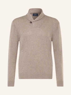 Hackett London Sweter Z Wełną Merynosową beige