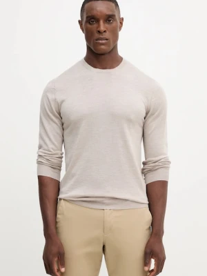 Hackett London sweter z wełną męski kolor beżowy lekki HM7000006