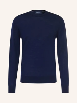 Hackett London Sweter Z Wełny Merynosowej blau GRANATOWY