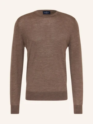 Hackett London Sweter Z Wełny Merynosowej braun BRĄZOWY