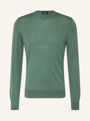 Hackett London Sweter Z Wełny Merynosowej gruen ZIELONY