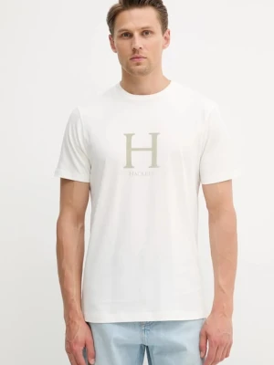 Hackett London t-shirt bawełniany męski kolor beżowy z nadrukiem HM5000002