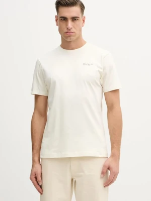 Hackett London t-shirt bawełniany męski kolor beżowy z nadrukiem HM5000067