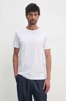 Hackett London t-shirt bawełniany męski kolor biały gładki HM500775