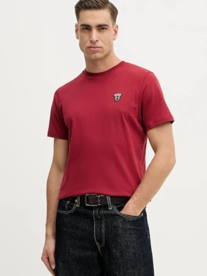 Hackett London t-shirt bawełniany męski kolor bordowy gładki HM5000063