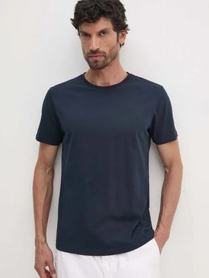 Hackett London t-shirt bawełniany męski kolor granatowy gładki HM500775