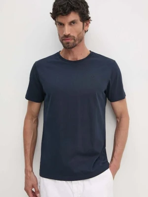 Hackett London t-shirt bawełniany męski kolor granatowy gładki HM500775