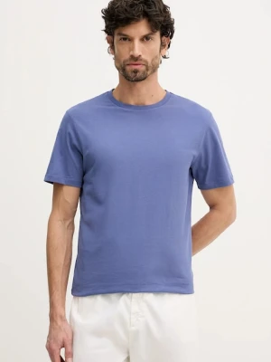 Hackett London t-shirt bawełniany męski kolor niebieski gładki HM5000056