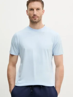 Hackett London t-shirt bawełniany męski kolor niebieski gładki HM500881