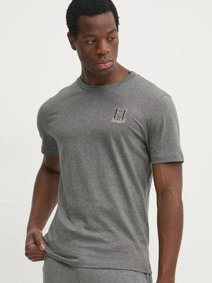 Hackett London t-shirt bawełniany męski kolor szary z aplikacją HM500858