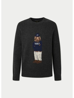 Hackett London Wełniany sweter w kolorze ciemnozielonym rozmiar: 3XL