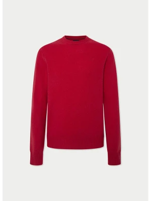 Hackett London Wełniany sweter w kolorze czerwonym rozmiar: XXL