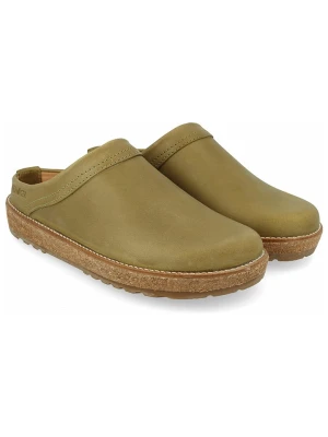 HAFLINGER Skórzane chodaki w kolorze khaki rozmiar: 39