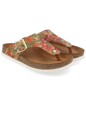 HAFLINGER Skórzane japonki w kolorze jasnobrązowym ze wzorem rozmiar: 41