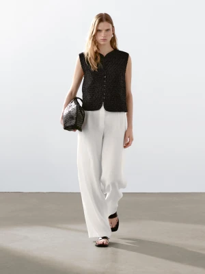 Haftowana Kamizelka - Czarny - - Massimo Dutti - Kobieta