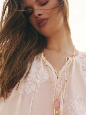 Haftowana koszula w kolorze écru TARANKO