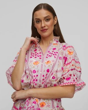 Haftowana sukienka letnia damska Juliet Dunn Blouson Dress Mexican
