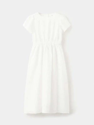 Haftowana sukienka midi biały - Dzieci - - MANGO KIDS