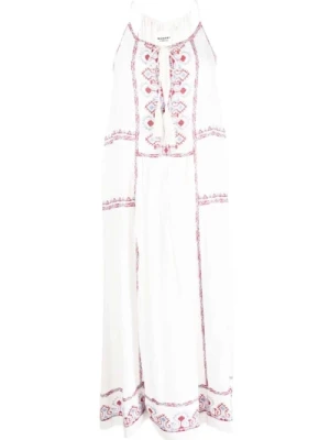 Haftowana sukienka z bawełny z przodu na sznurki Isabel Marant Étoile