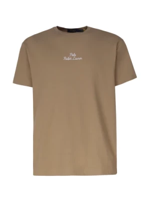 Haftowane bawełniane T-shirt w kolorze Khaki Polo Ralph Lauren